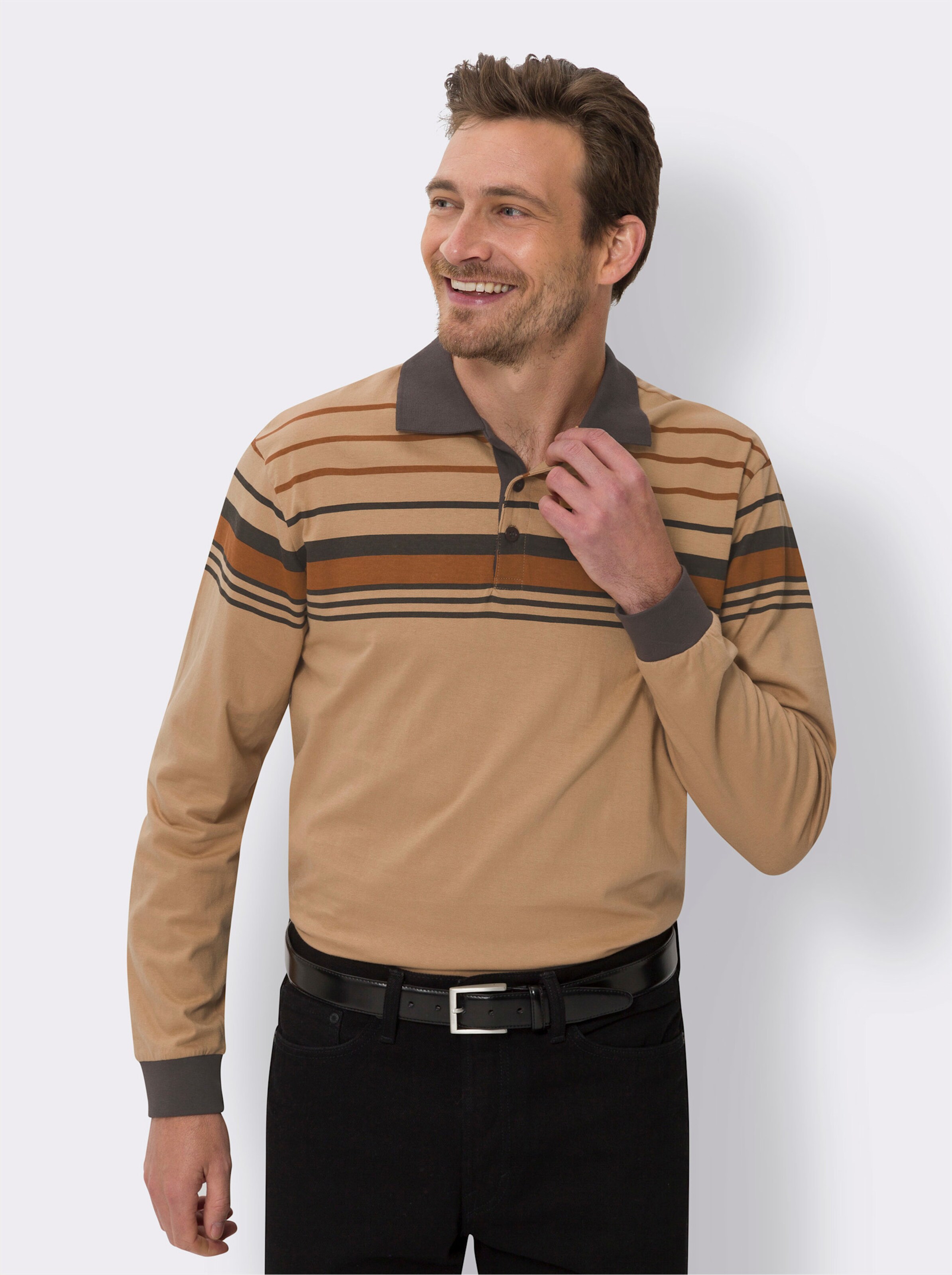 Langarm-Poloshirt