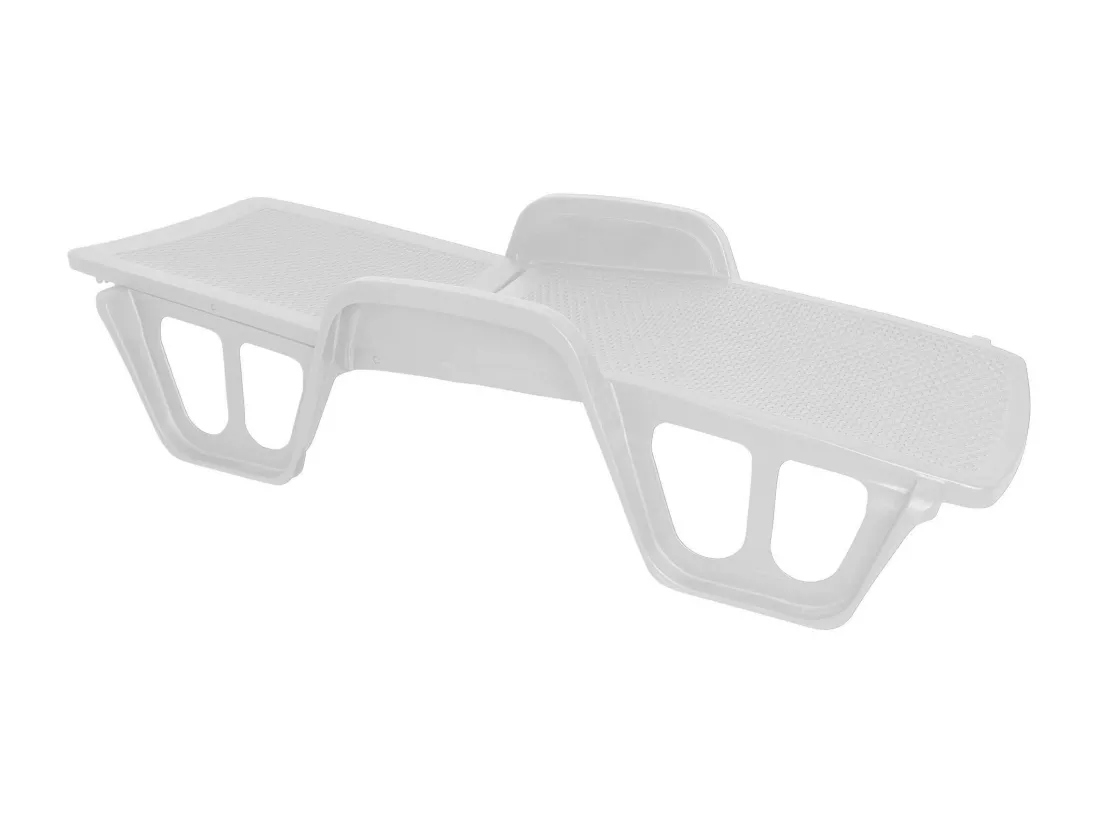 Chaise longue Dinite, Chaise longue de jardin réglable avec accoudoirs, Chaise longue d'extérieur, 100% Made in Italy, 192x71h100 cm, Blanc