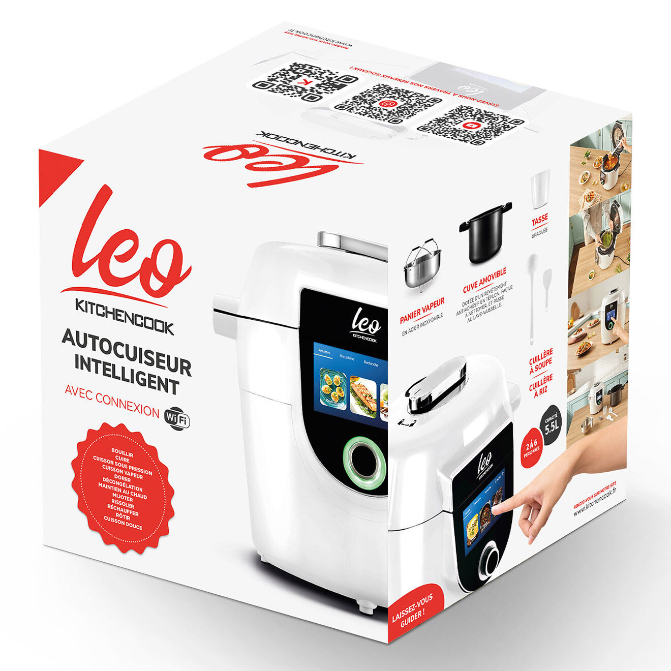 Kitchencook Autocuiseur intelligent avec connexion wifi blanc- 5 L