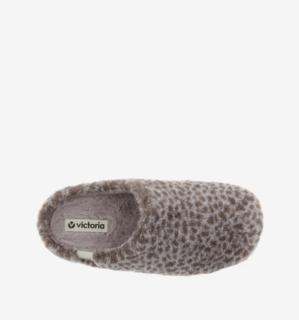 NORTE PELO ANIMAL PRINT TAUPE Pantoufles pour femmes à imprimé animalier TAUPE
