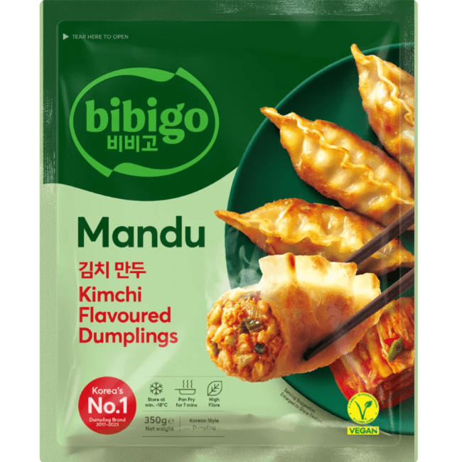 CJ Bibigo Mandu Kimchi Smaak Dumplings Plantaardig 350g