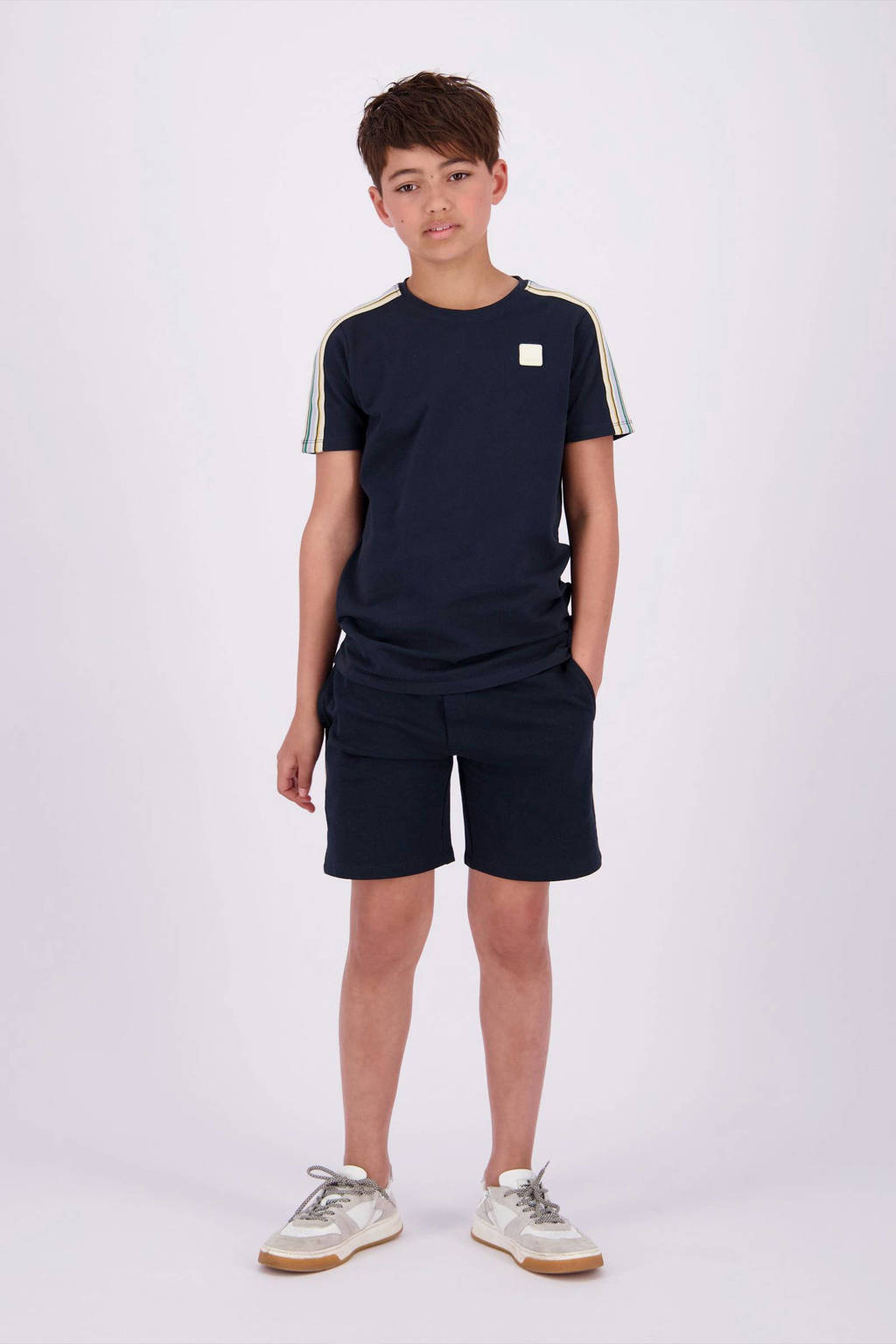 Vingino sweatshort donkerblauw/geel