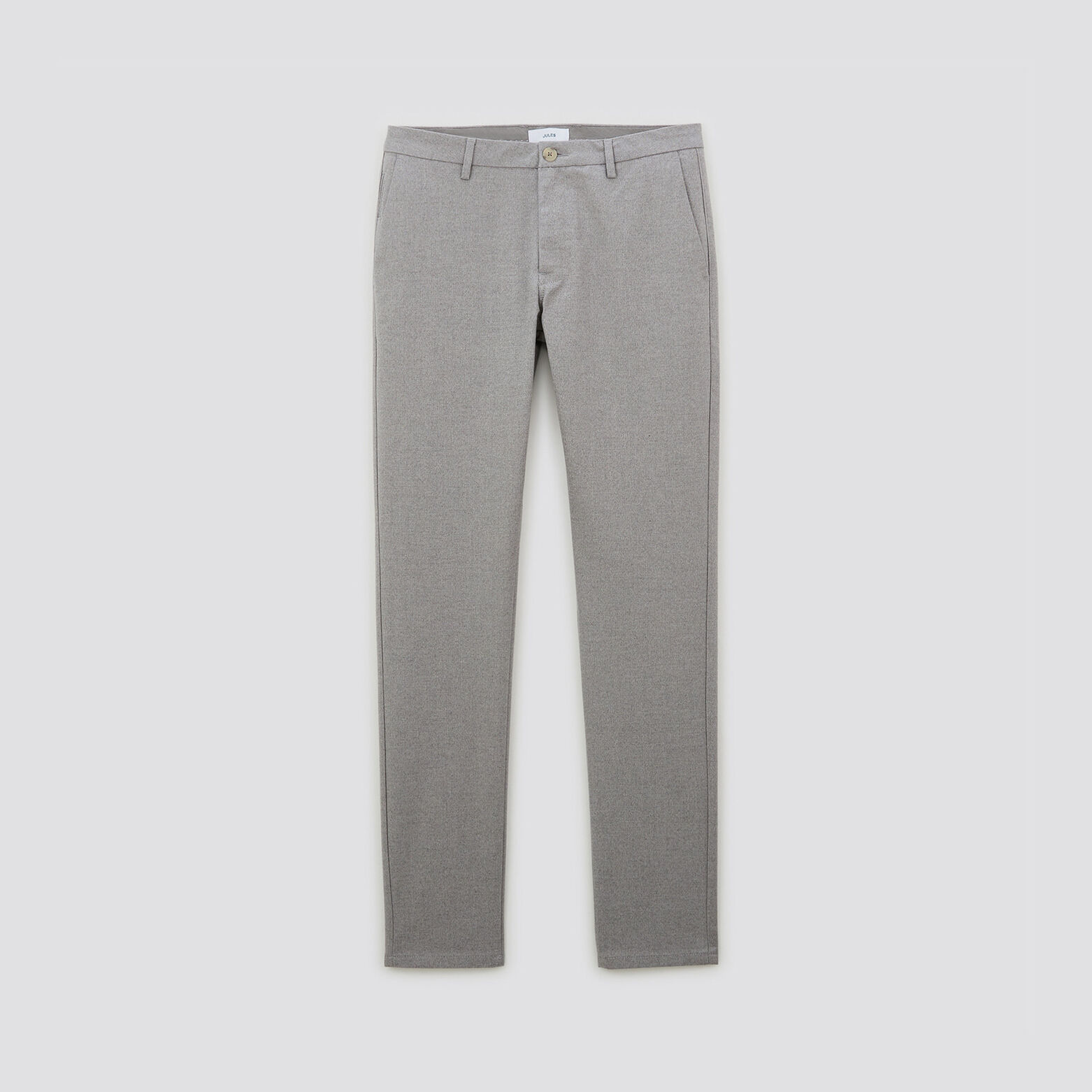 Pantalon chino slim motif chevron Gris clair