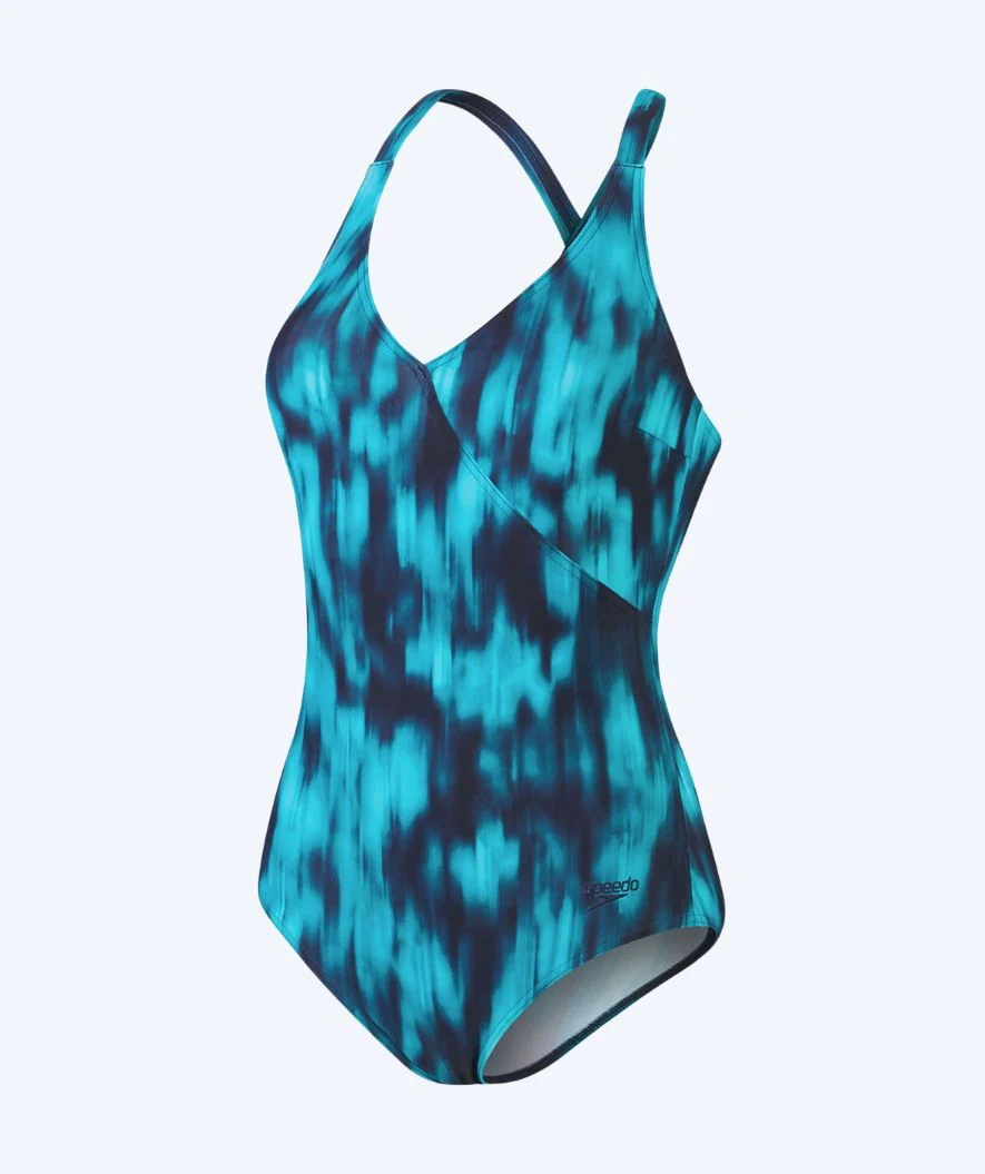 Speedo badedragt til damer - Shaping Printed Lexi - Blå