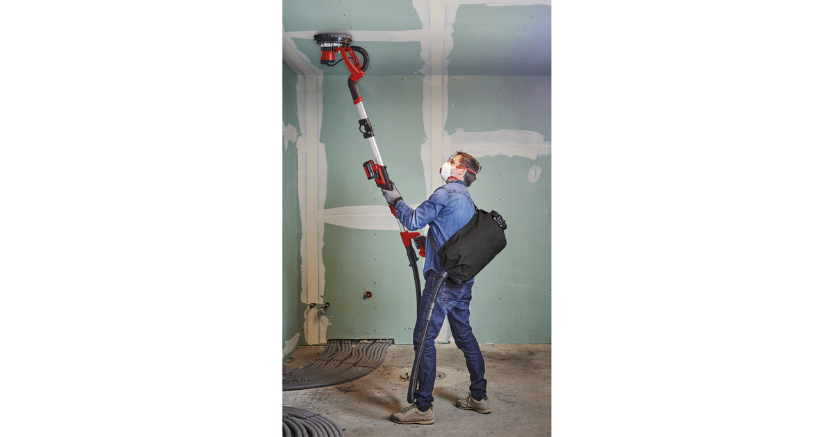 EINHELLAccu Wand-/Plafondschuurmachine TE-DW 18/225 - Solo droogbouwschuurmachine  (Rood/zwart, Accu en oplader niet inbegrepen )