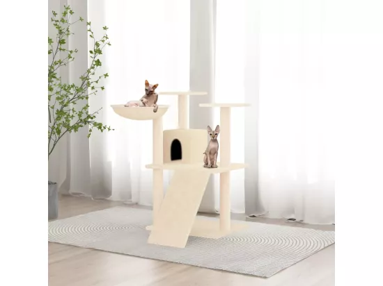Arbre à chat avec griffoirs en sisal Crème 83 cm