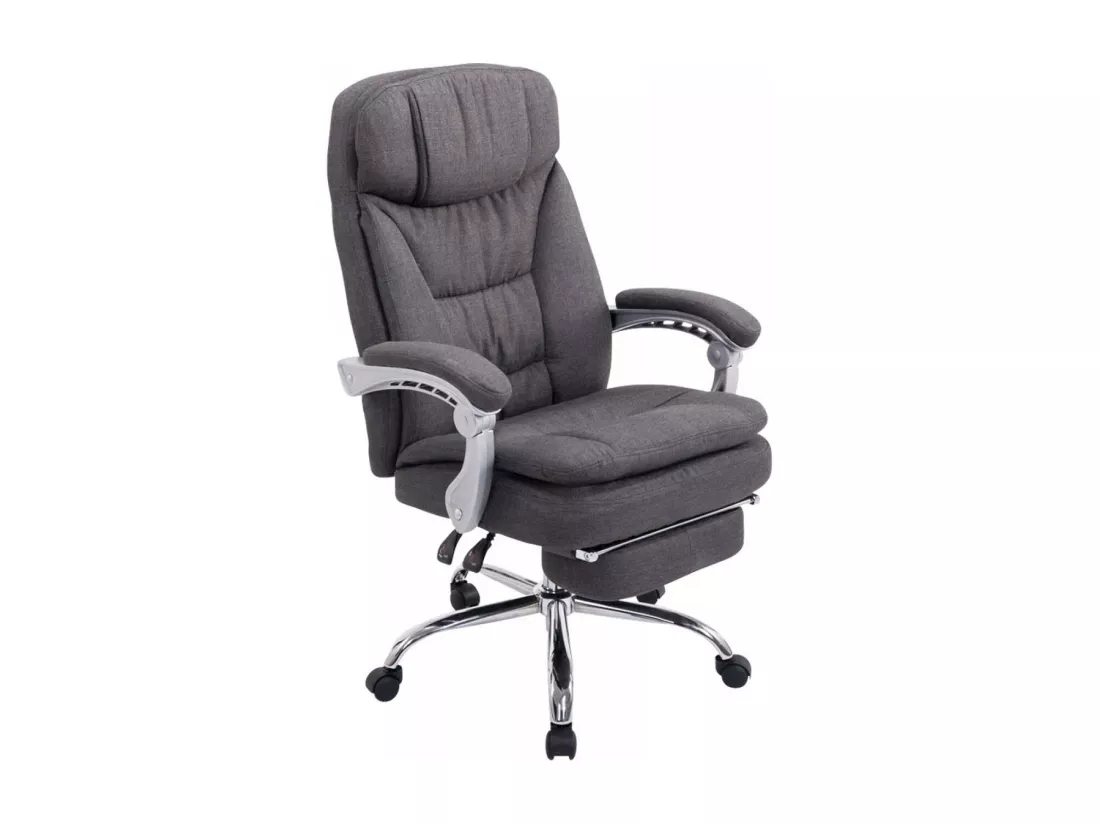 Chaise de bureau - Tissu - Gris foncé - XL Troy