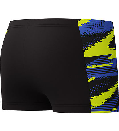Speedo Badehose - HyperBoom Panel - Schwarz m. Gelb/Blau