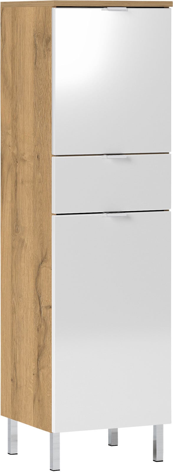Mittelschrank FEY 34 x 120 cm Eiche/ HG Weiß