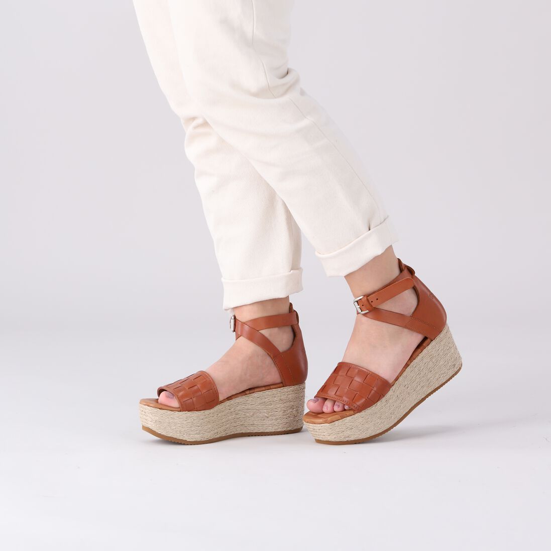 SHABBIES cognac shabbies sandalen 154020008