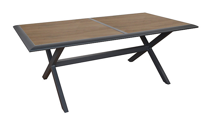 Lot de 2 plateaux en céramique aspect bois Kedra 90 x 90 cm pour Table de jardin