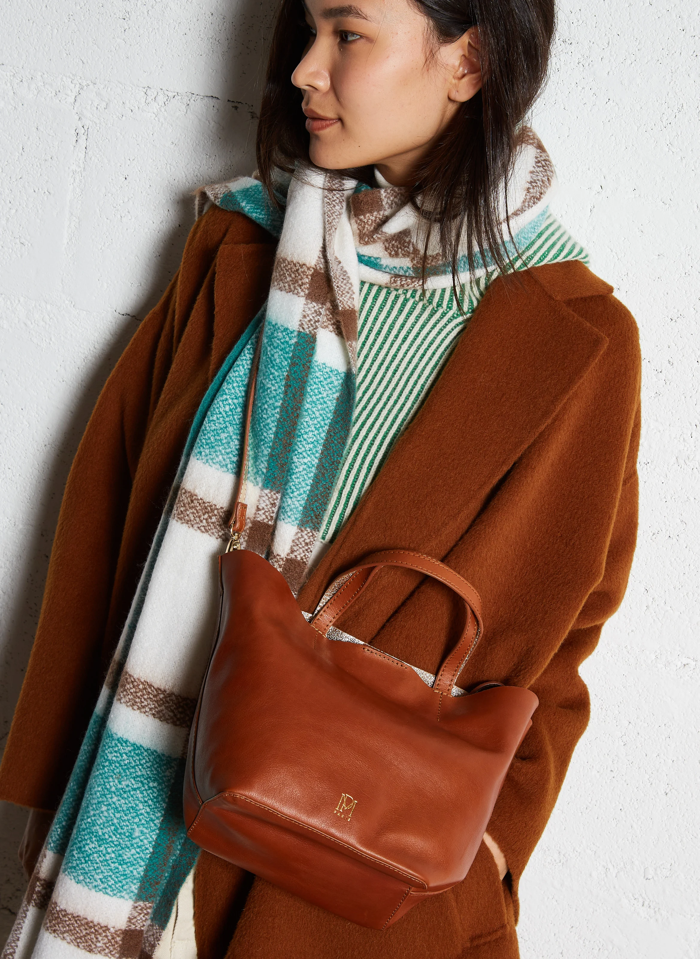 SWEETY - Petit sac cabas en cuir| Marron