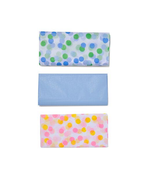 3 feuilles papier de soie 70x50 pois