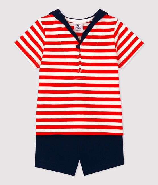 Ensemble deux pièces style marin bébé