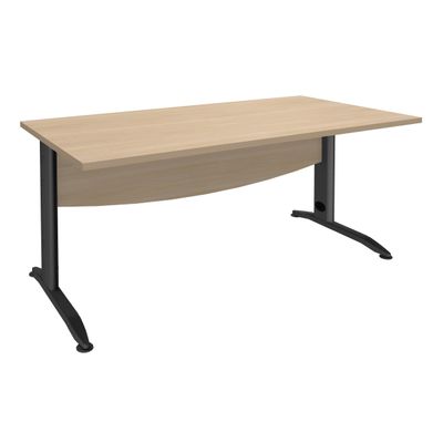 Bureau droit IDRA - L80 cm - Pieds anthracite - plateau imitation Chêne clair