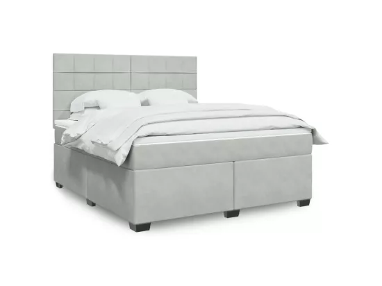 Sommier à lattes de lit et matelas Gris clair 180x200cm Velours