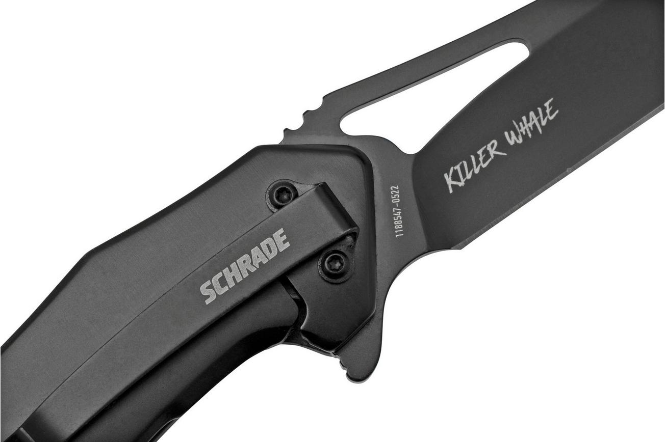 Schrade Killer Whale 1159321, zwart aluminium, zakmes