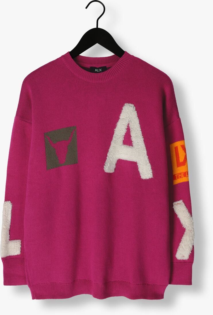ALIX THE LABEL bordeaux alix the label trui ladies knitted art work pullover