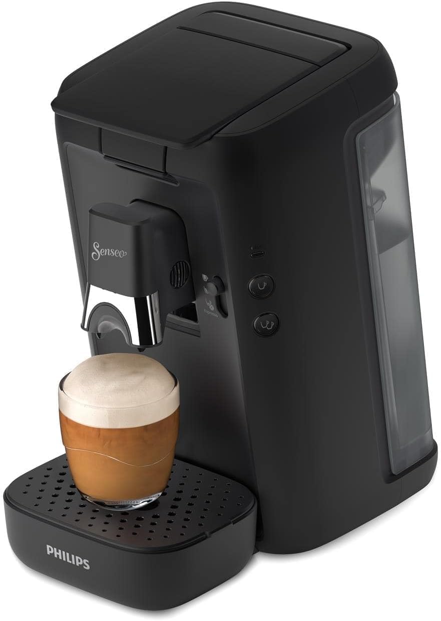 Philips Senseo Maestro Kaffeepadmaschine Bundle mit 80 Kaffeepads, 3 Kaffeespezialitäten, Memo-Funktion, Crema Plus, Intensität Plus, aus recyceltem Plastik, 1,2L, Scchwarz (CSA260/60)