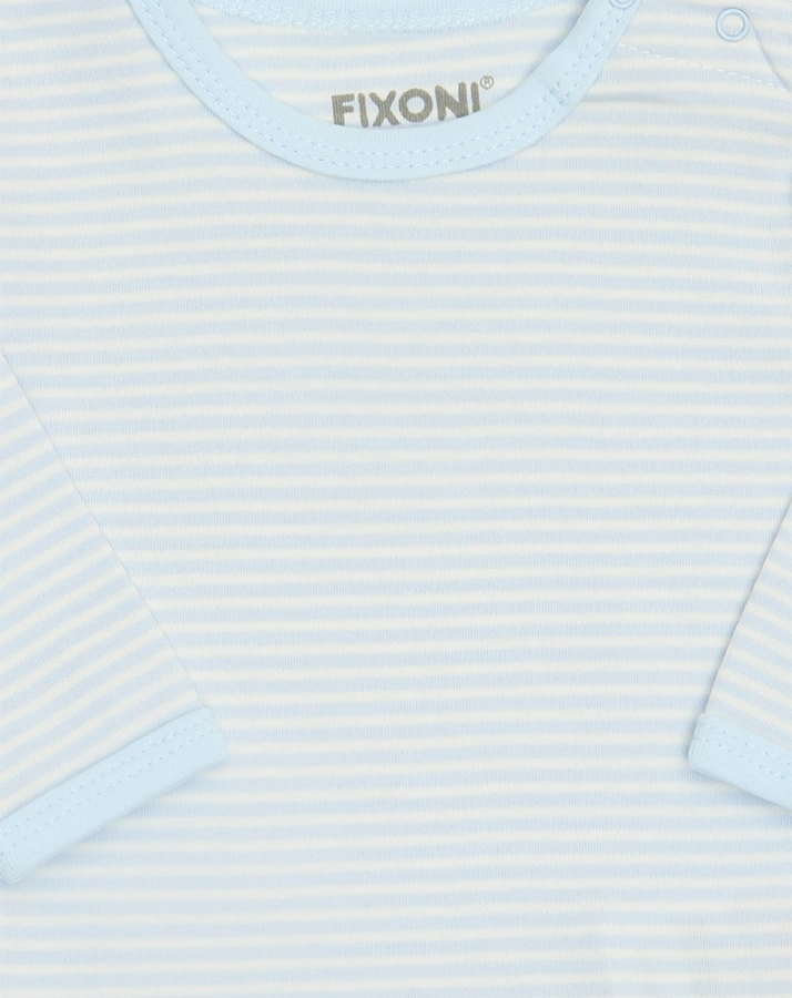 Langarm-Body BASIC gestreift in hellblau