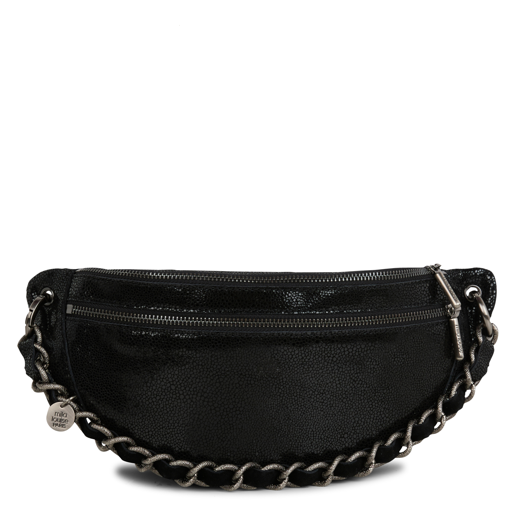 PETRA - Sac banane en cuir | Noir