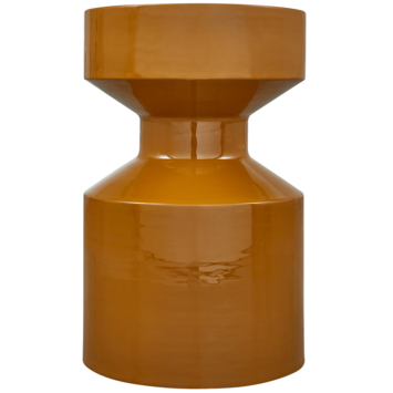 WOOOD bijzettafel Ferry honinggeel metaal ø 30cm