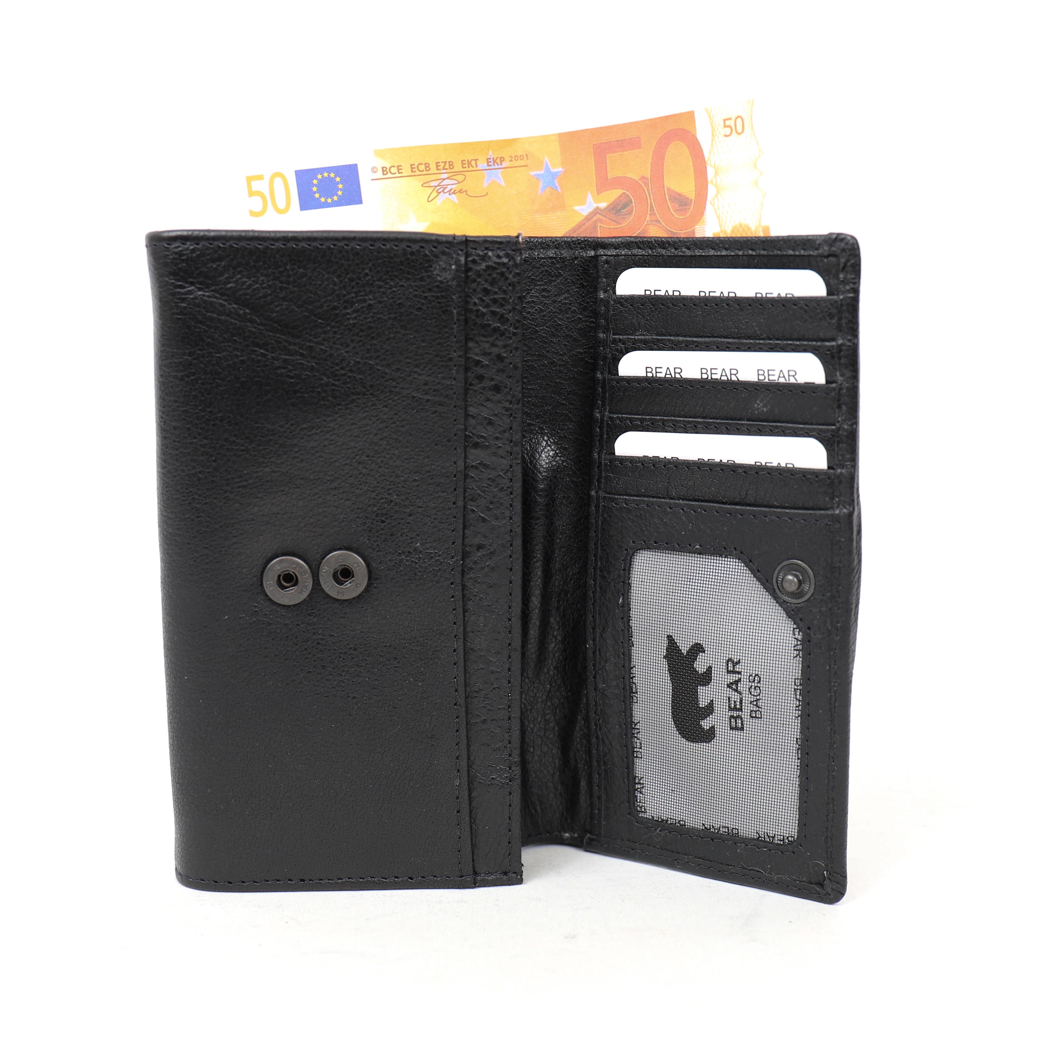 Overslag portemonnee 'Sweety' XL zwart/stripe