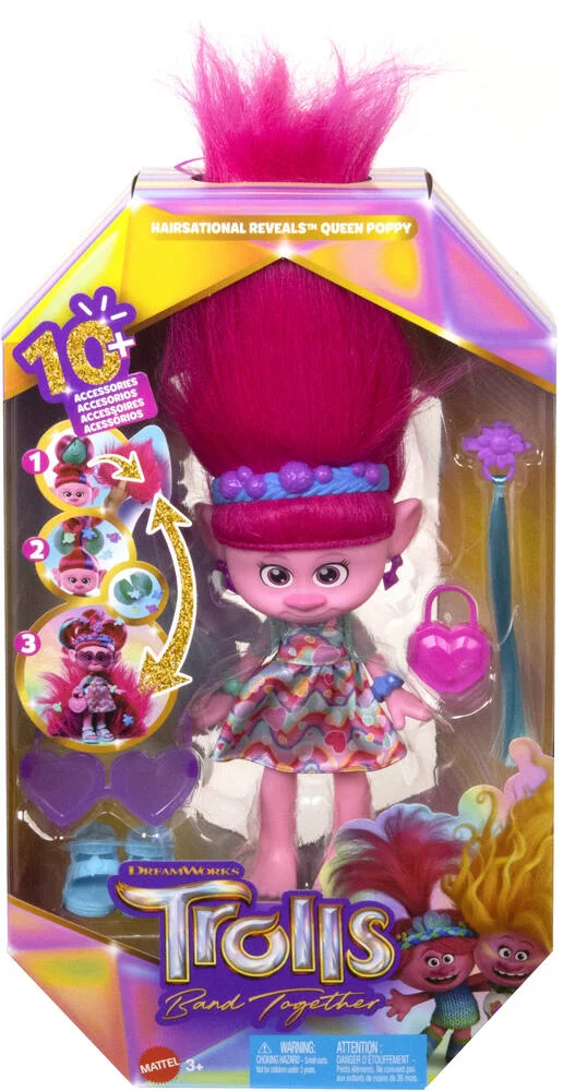 TROLLS 3 - POPPY SURPRISES 2 EN 1- HAIR POPS