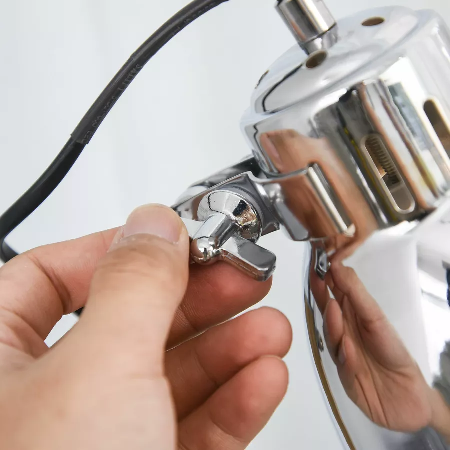 HOMCOM Stehlampe mit verstellbarem Schirm natur, silber