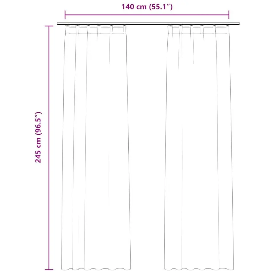 vidaXL - Gordijn - Antraciet - Fluweel - 140 x 245 cm - 2 stuks