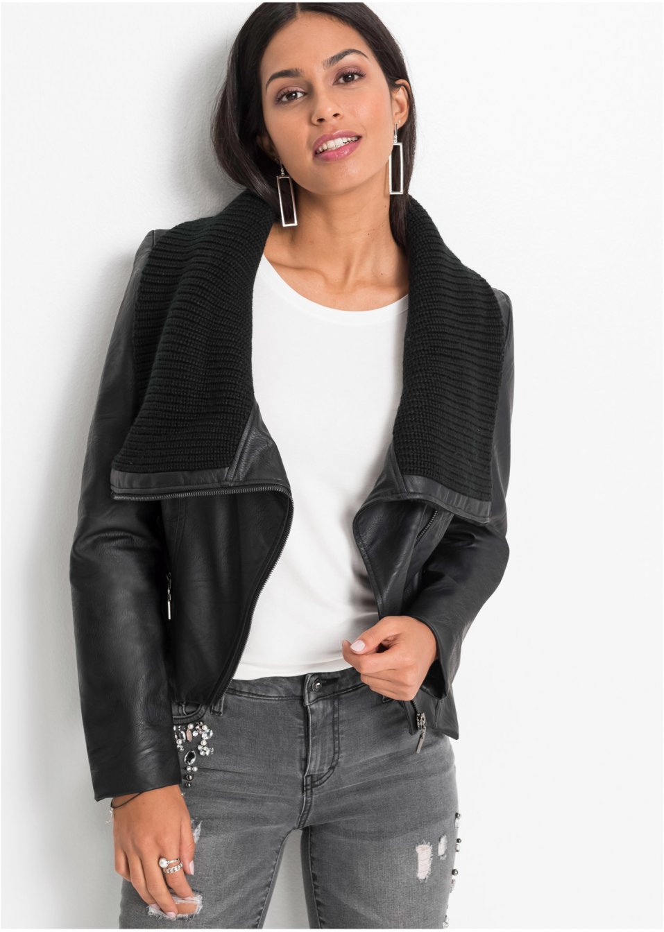 Veste avec grand col châle