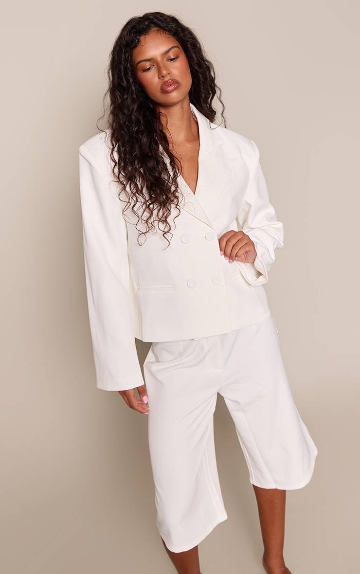 Blanc Ensemble Short Long Tailleur Coordonné