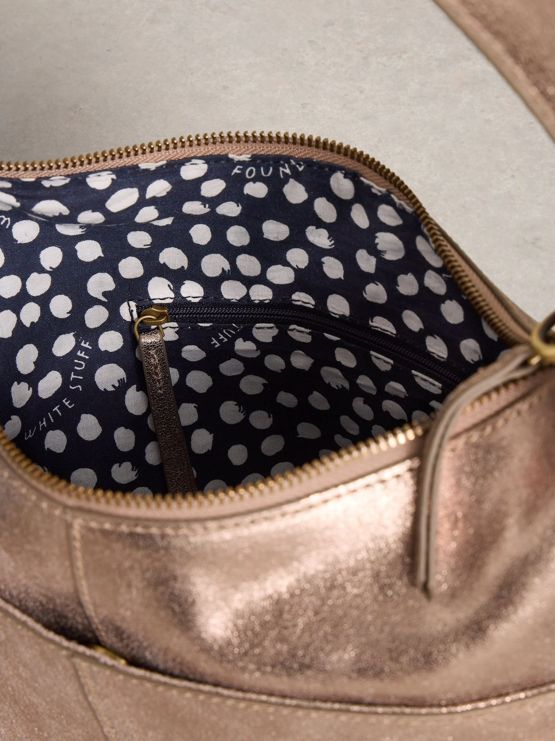 Goud - White Stuff Sophia Leather Cross-Body Bag