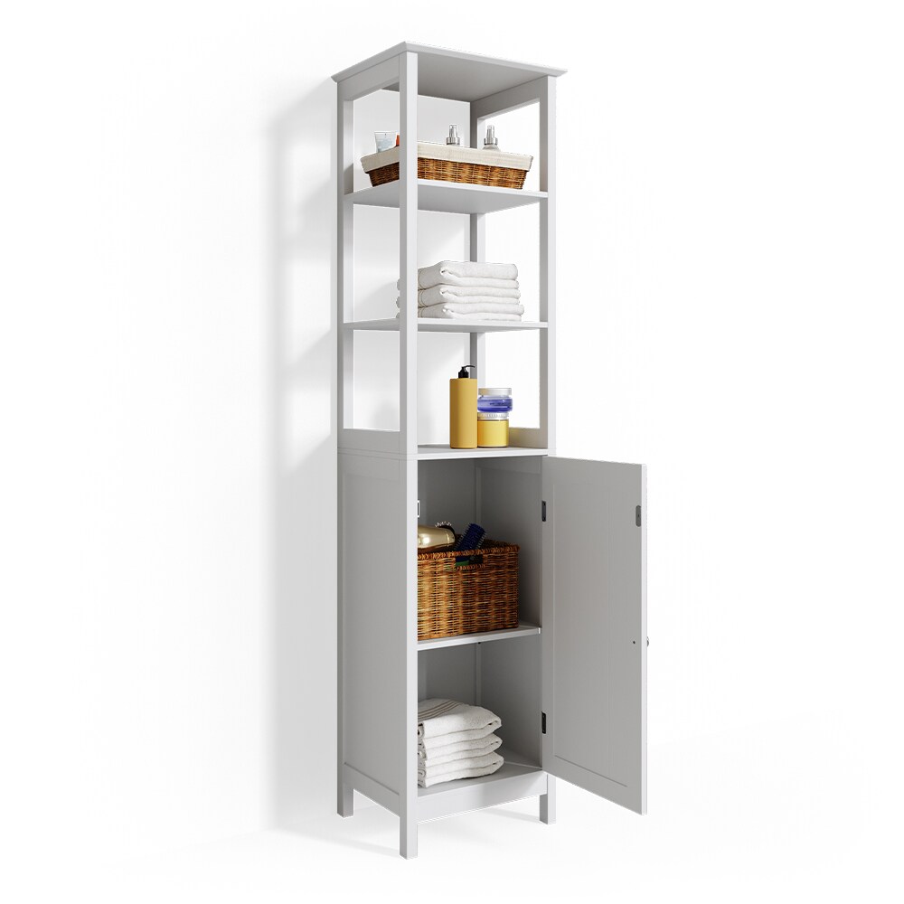 Vicco Badschrank Bianco Hochschrank 160x40x32cm Badregal Badmöbel weiß Holz Badezimmerschrank im Landhausstil