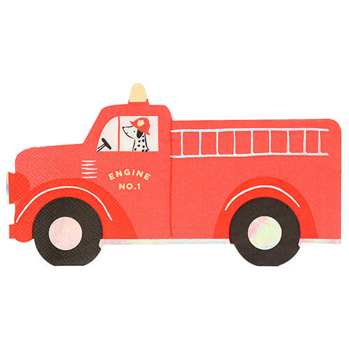 Meri meri servetten brandweerauto - 16st