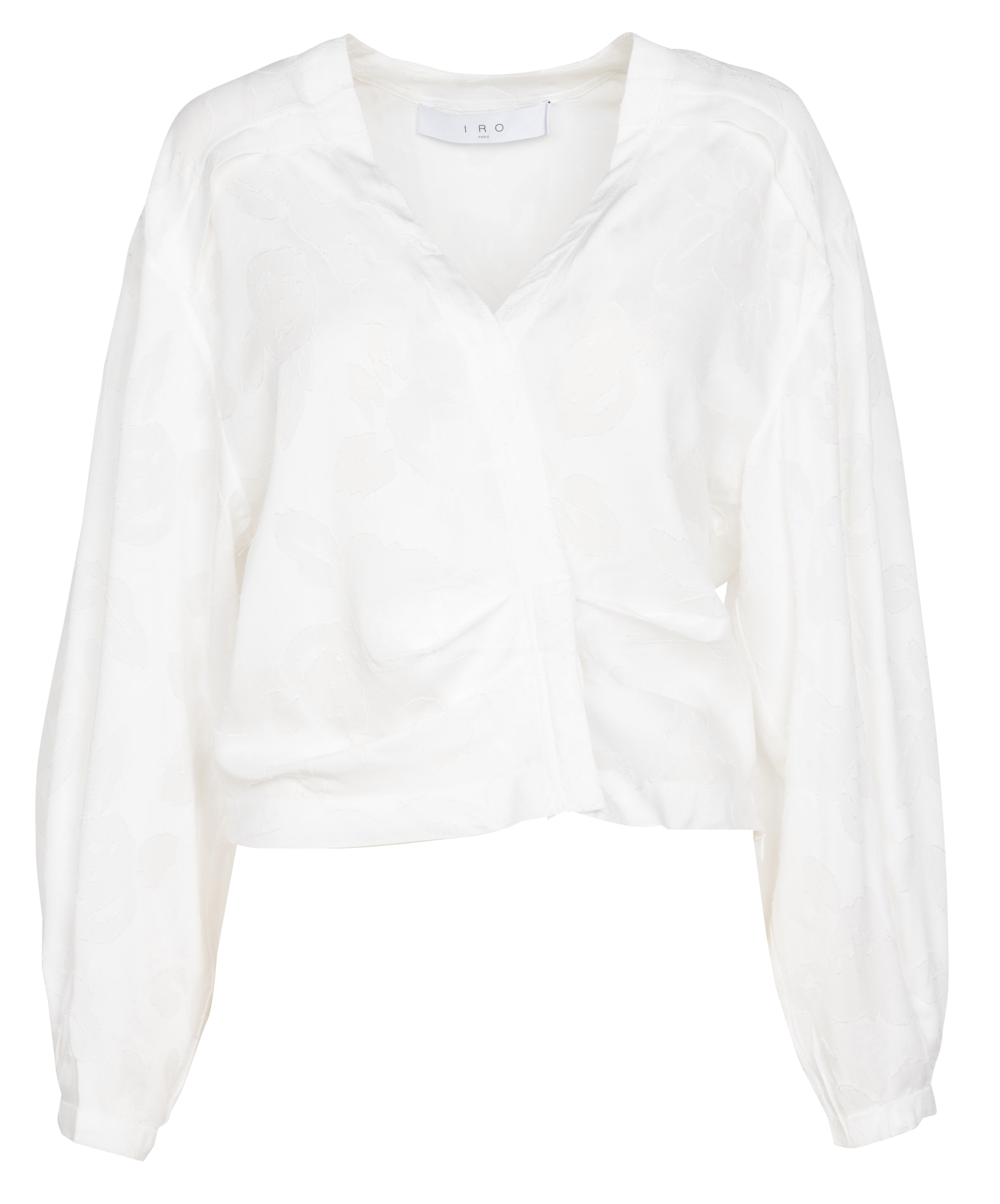 GIPA - Top col V en jacquard | Blanc