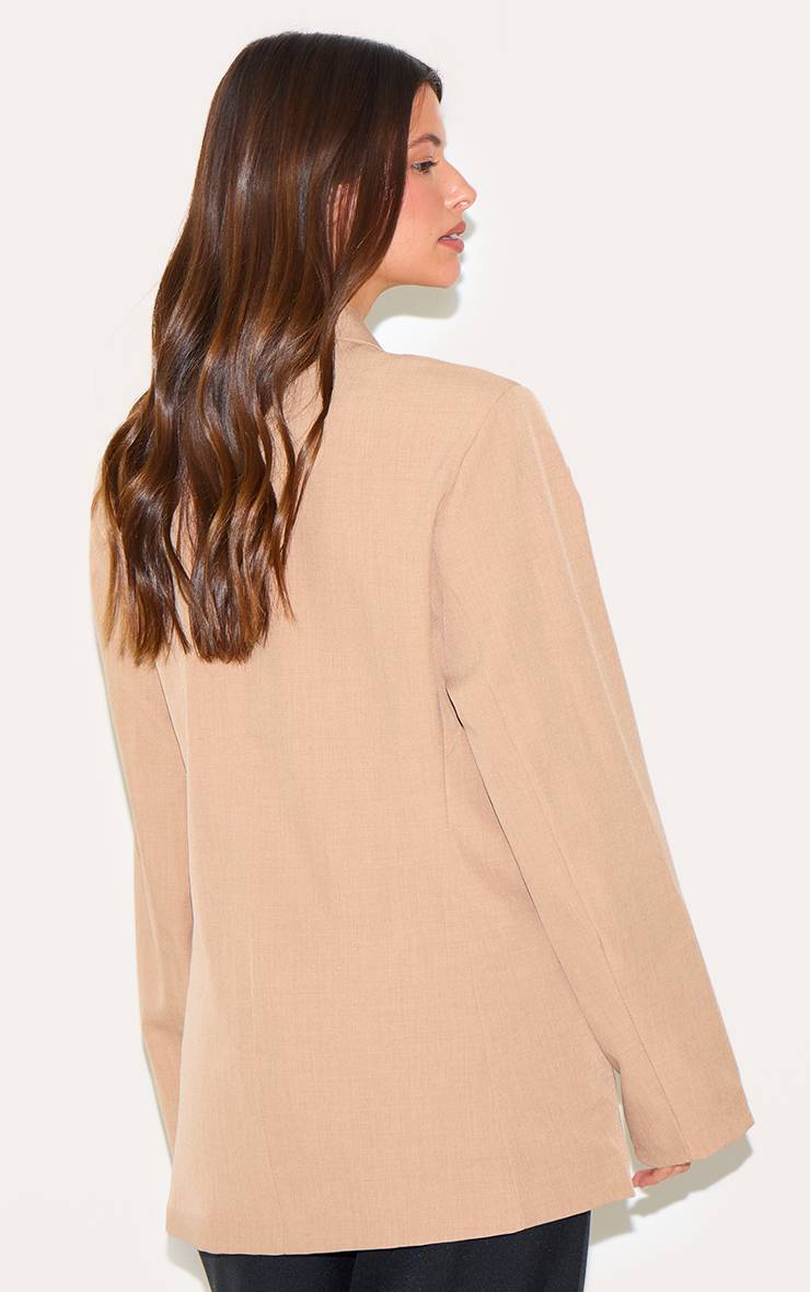 Taupe Blazer Structuré À Nœud Frontal