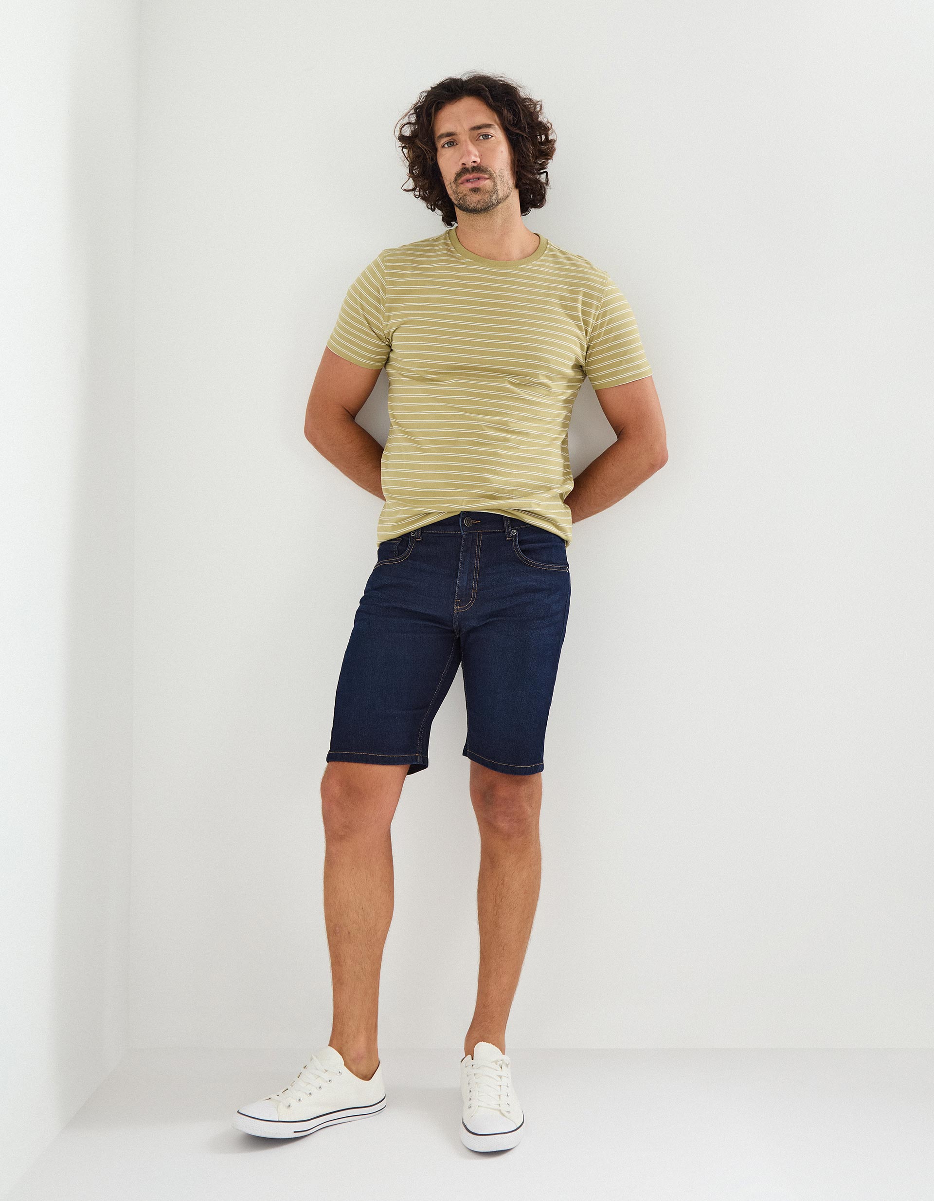 Calções 'Skinny', Homem, Azul Escuro