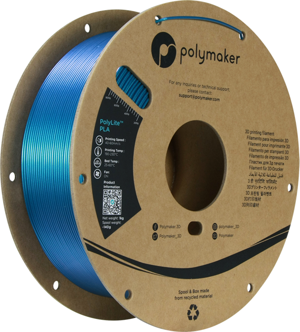 Polymaker  PolyLite PLA Starlight Neptune, 1,75 mm / 1000 g    PLA Filament mit wechselndem Farbeffekt