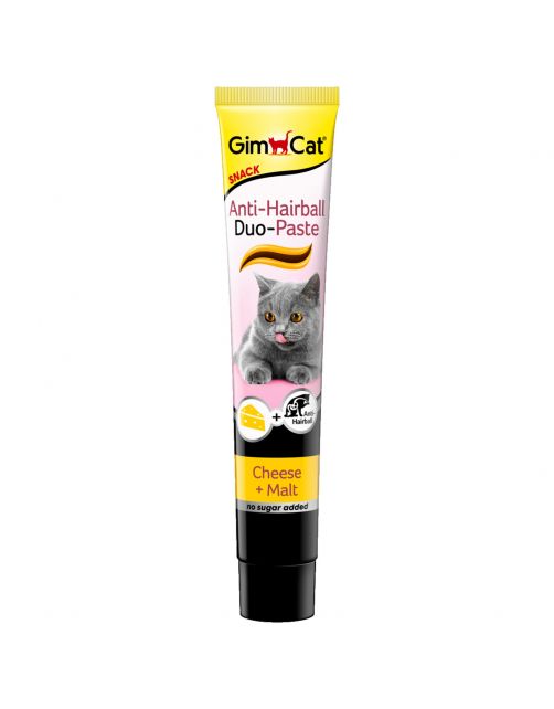 Gimcat Duo-Pasta Kaas Met Mout - Kattensnack - Kaas Mout 50 g Anti-Hairball