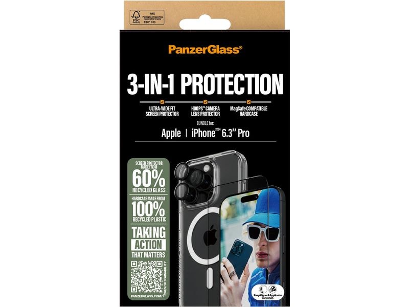 Panzerglass 3-in-1 Protection Bundle iPhone 16 Pro 3-in-1 Set für das Apple iPhone 16 Pro