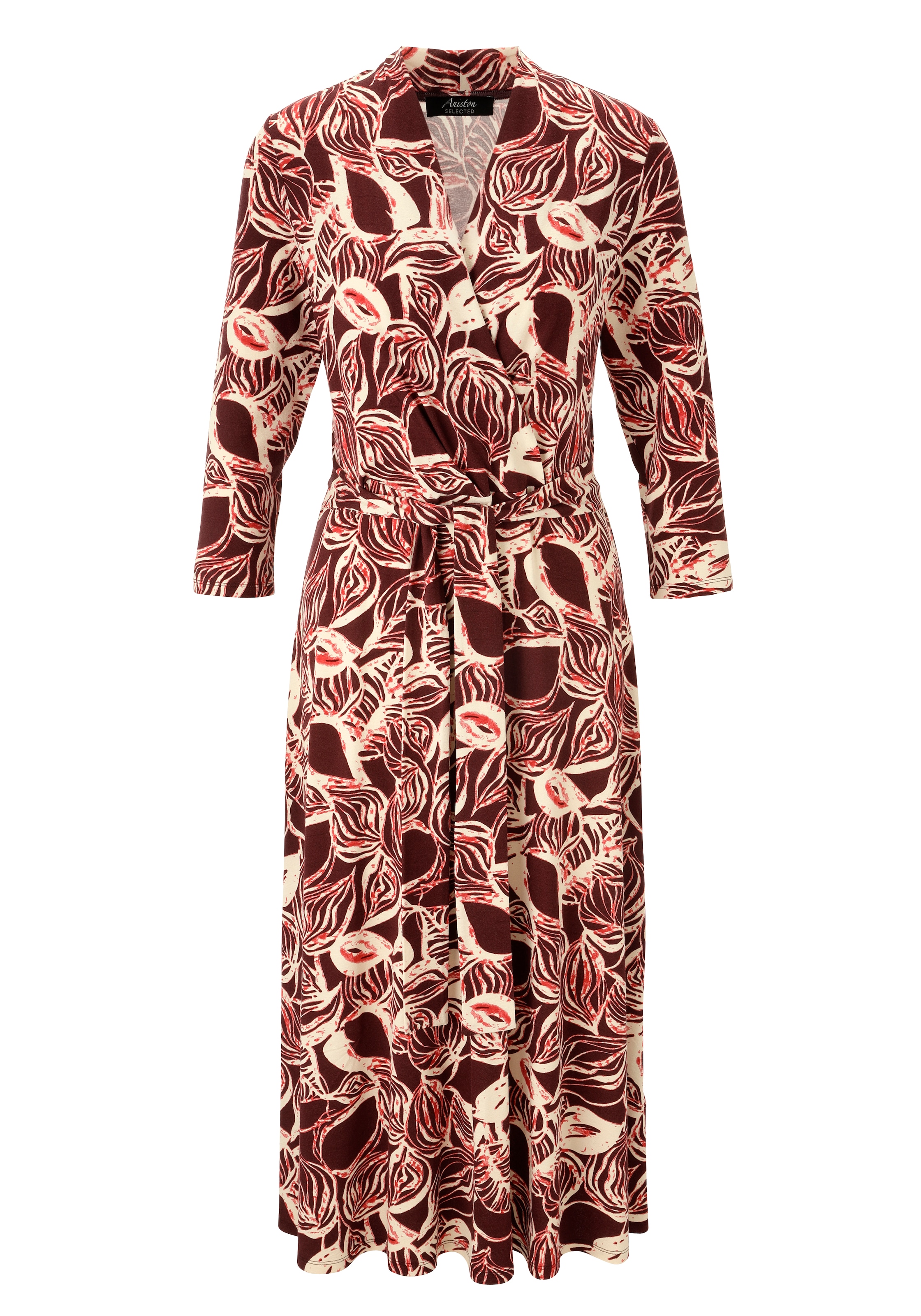 Aniston SELECTED Jerseykleid mit V-Ausschnitt in Wickeloptik und Bindedetail - NEUE KOLLEKTION
