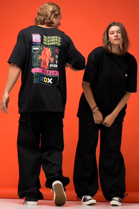 Cargopants, Straight Legs, Elastikbund, Saum-Kordelzug, Unisex
