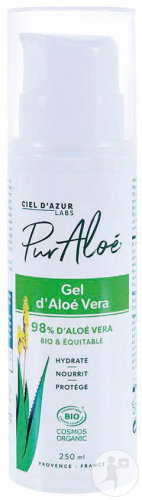 Pur'Aloé Gel 98% Aloe Vera Bio Et Équitable Flacon Airless 250ml