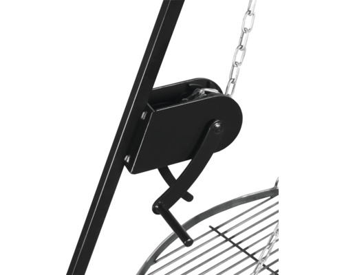 Houtskoolgrill statief met zwengel Cook King 180 cm zwart