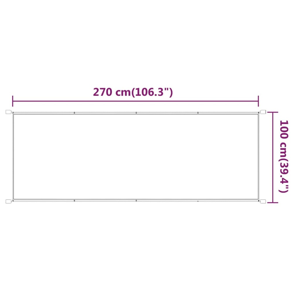 Auvent vertical 100 x 270 cm tissu oxford blanc