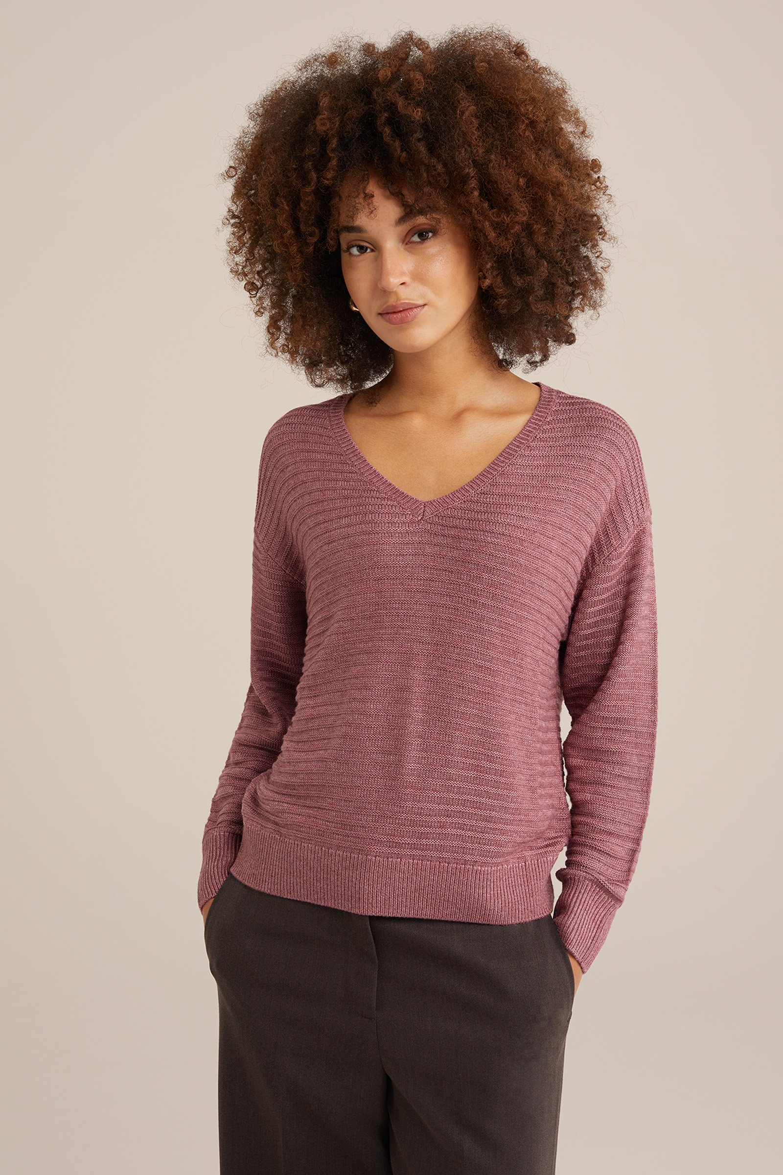 trui met structuur WE Fashion Oudroze