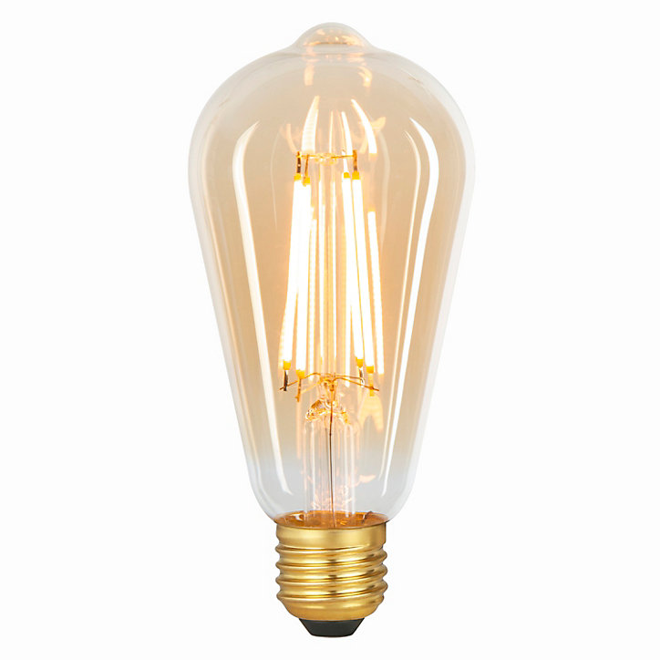 Lot 2 ampoules LED à filament ST64 ambrée E27 806lm 7.9W = 60W Ø6.4cm Jacobsen blanc chaud