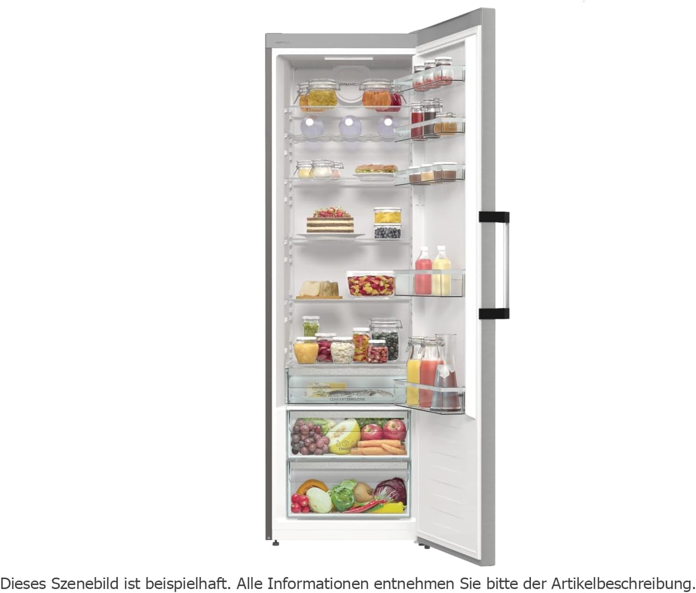 Gorenje R 619 DAXL6 Réfrigérateur/AdaptTech/FreshZone/Refroidissement par circulation d'air, écran LED, 398 l, 185 cm, classe d'efficacité énergétique D/acier inoxydable