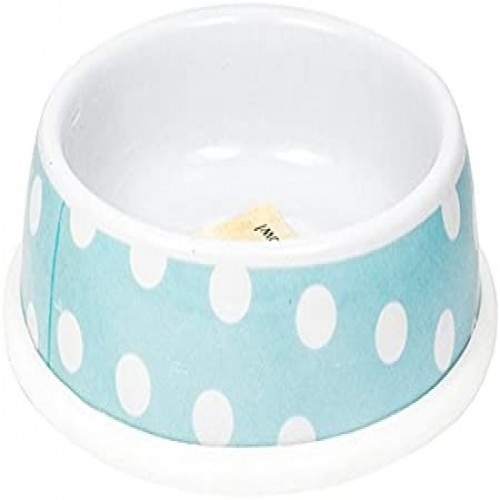 Comedouro de melamina para animais de estimação de pequeno porte, azul claro